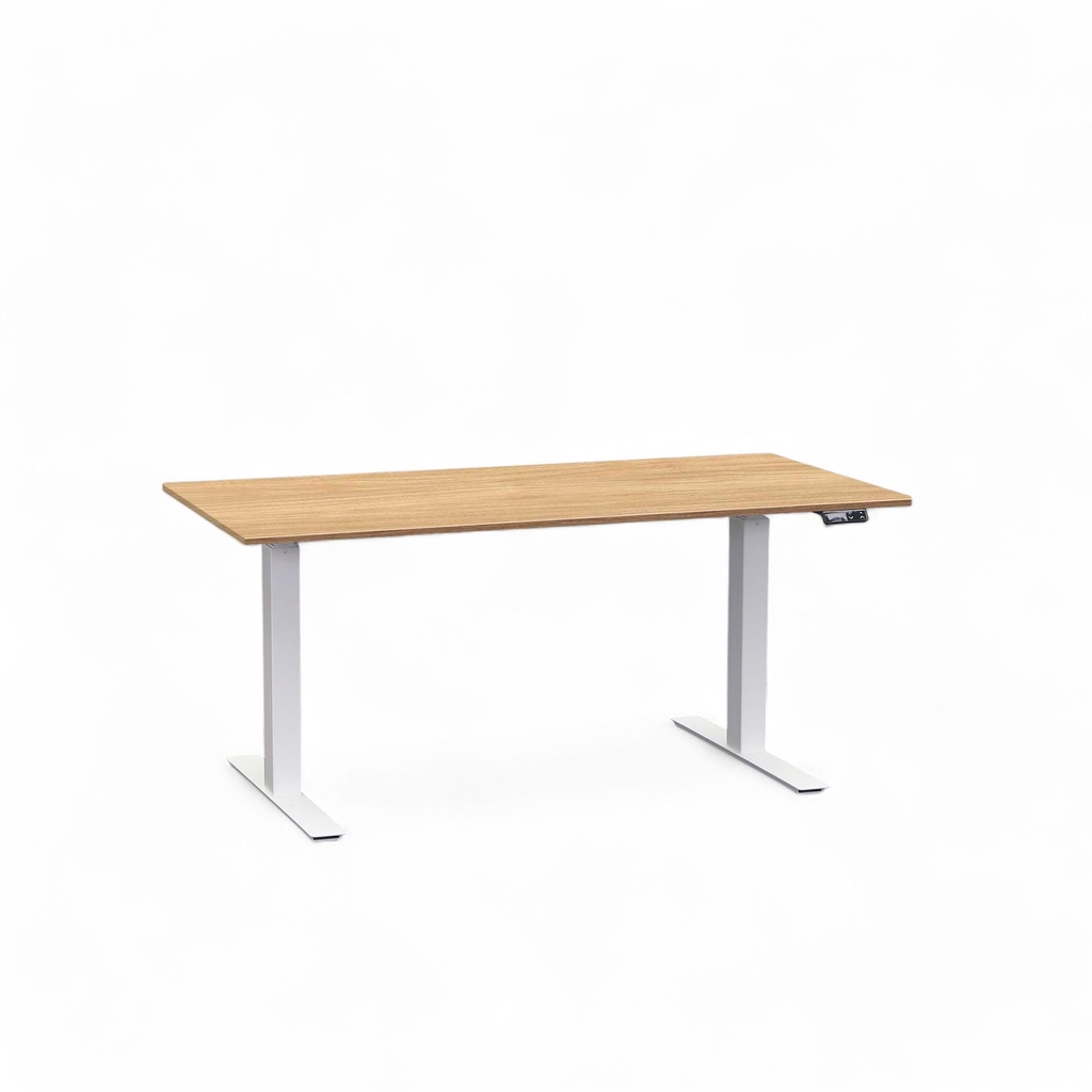 Elektrisch höhenverstellbarer Schreibtisch Tradingzone Work Pro (Nussbaum, Neu, 140x70, Weiss)