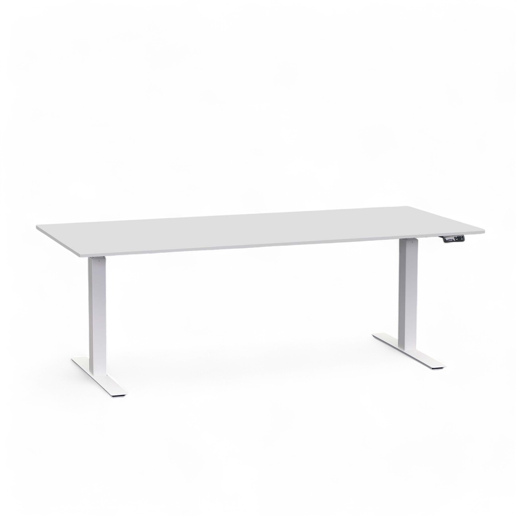Electrically height-adjustable Tradingzone Work Pro desk (Light gray, New, 180x80, White)
