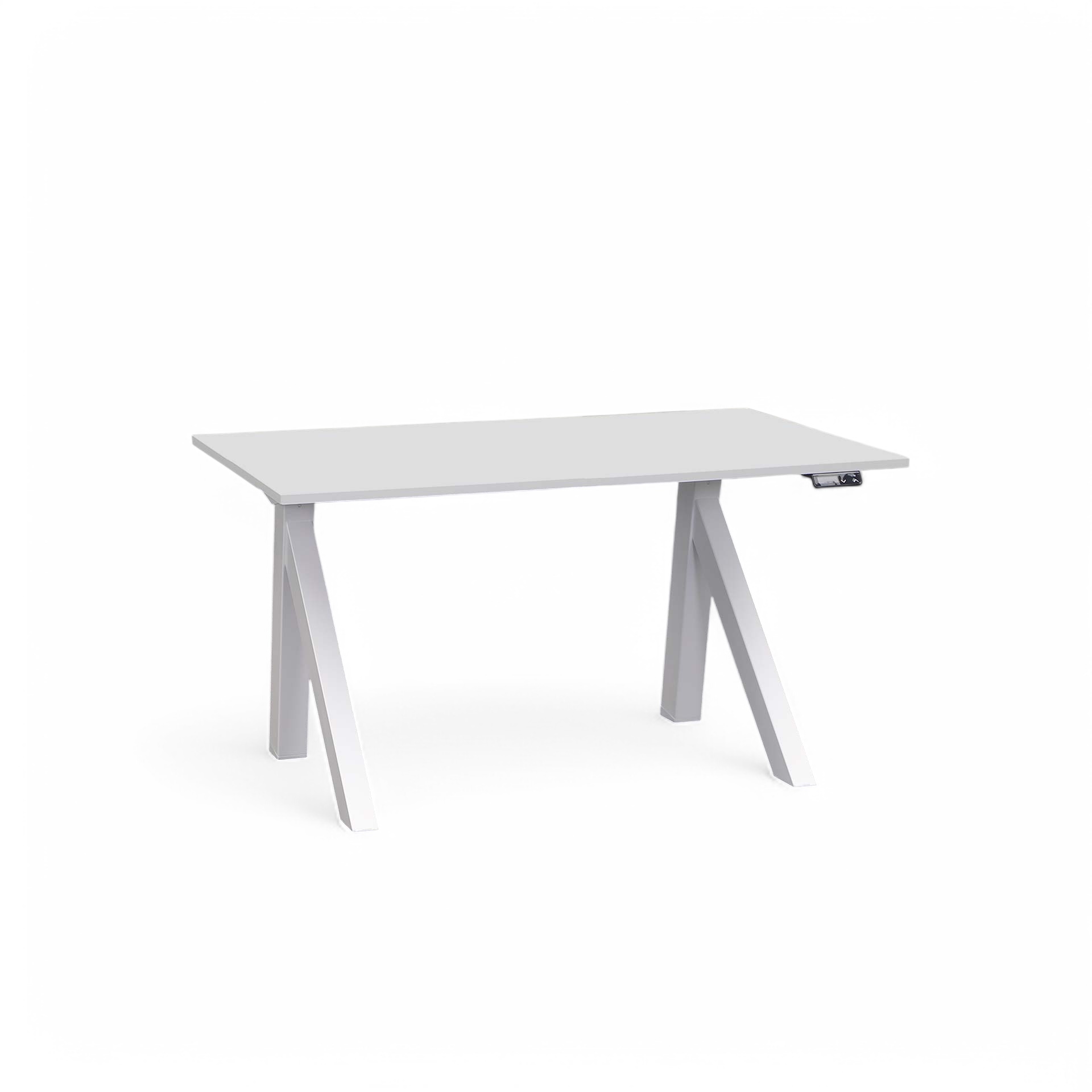 Elektrisch höhenverstellbarer Schreibtisch Tradingzone Design Lift (Lichtgrau, Neu, 120x70, Weiss)