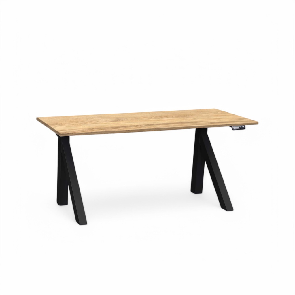 Elektrisch höhenverstellbarer Schreibtisch Tradingzone Design Lift (Eiche dunkel, Neu, 140x70, Schwarz)