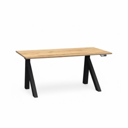 Elektrisch höhenverstellbarer Schreibtisch Tradingzone Design Lift (Eiche dunkel, Neu, 140x70, Schwarz)