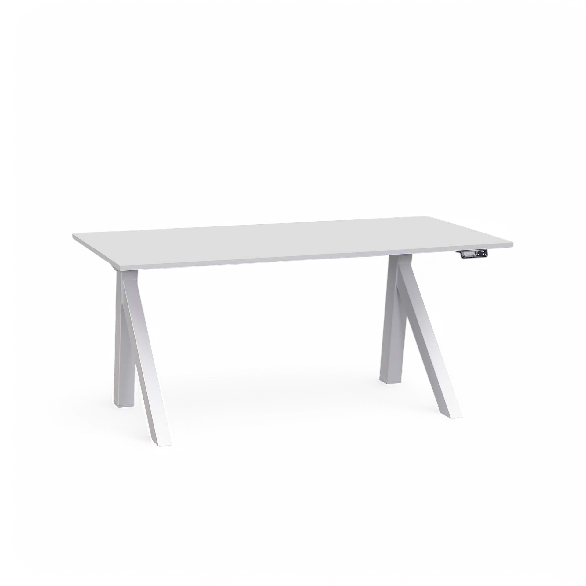 Elektrisch höhenverstellbarer Schreibtisch Tradingzone Design Lift (Lichtgrau, Neu, 140x70, Weiss)