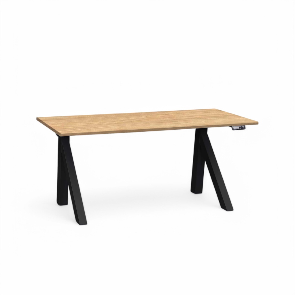 Elektrisch höhenverstellbarer Schreibtisch Tradingzone Design Lift (Nussbaum, Neu, 140x70, Schwarz)