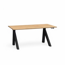 Elektrisch höhenverstellbarer Schreibtisch Tradingzone Design Lift (Nussbaum, Neu, 140x70, Schwarz)