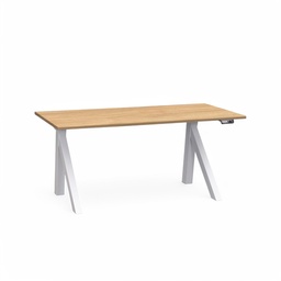 Elektrisch höhenverstellbarer Schreibtisch Tradingzone Design Lift (Nussbaum, Neu, 140x70, Weiss)