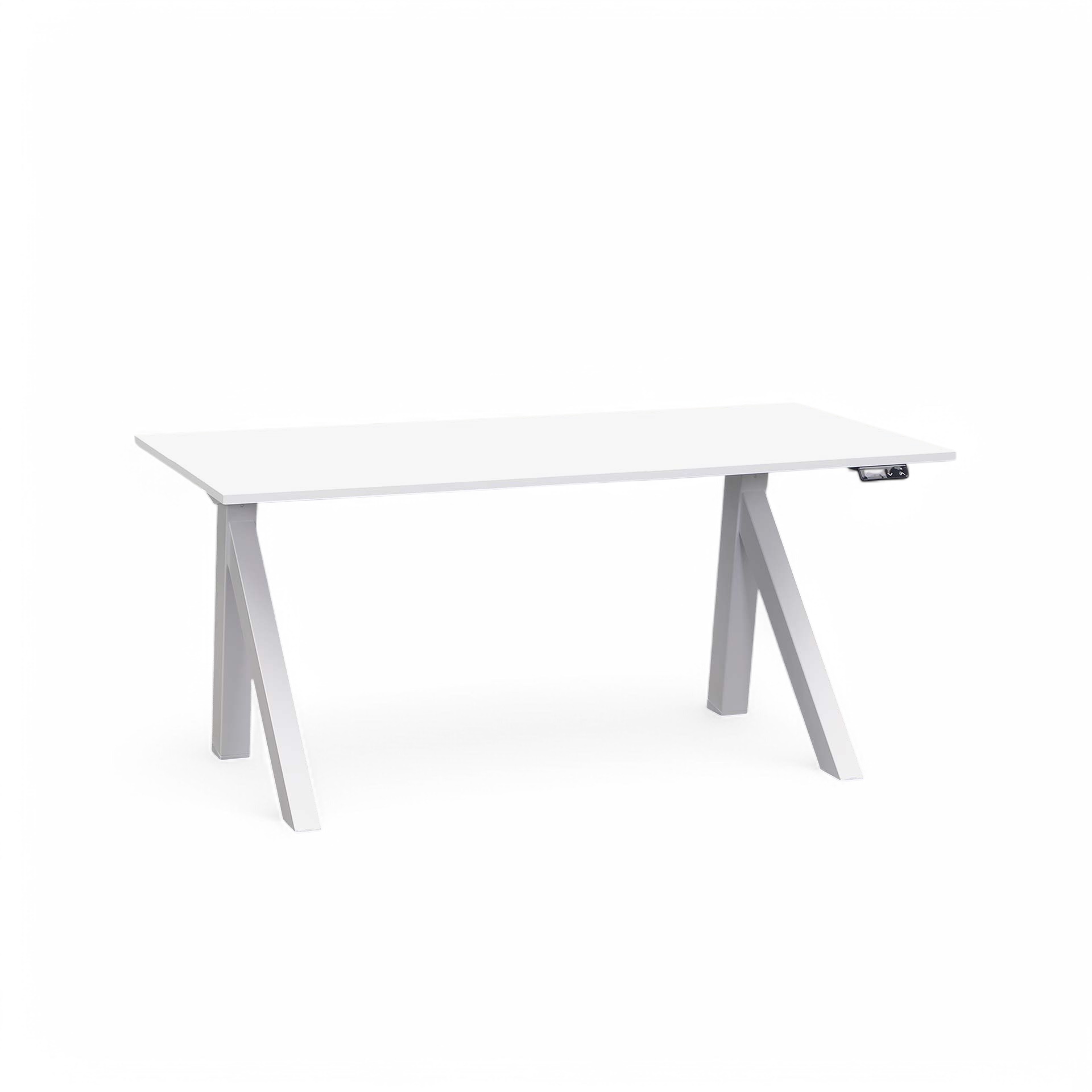 Ergonomique Bureau à hauteur réglable électriquement Tradingzone Design Lift 140x70 cm, Blanc/Blanc, Nouveau, Pupitre - idéal pour le bureau ou la maison