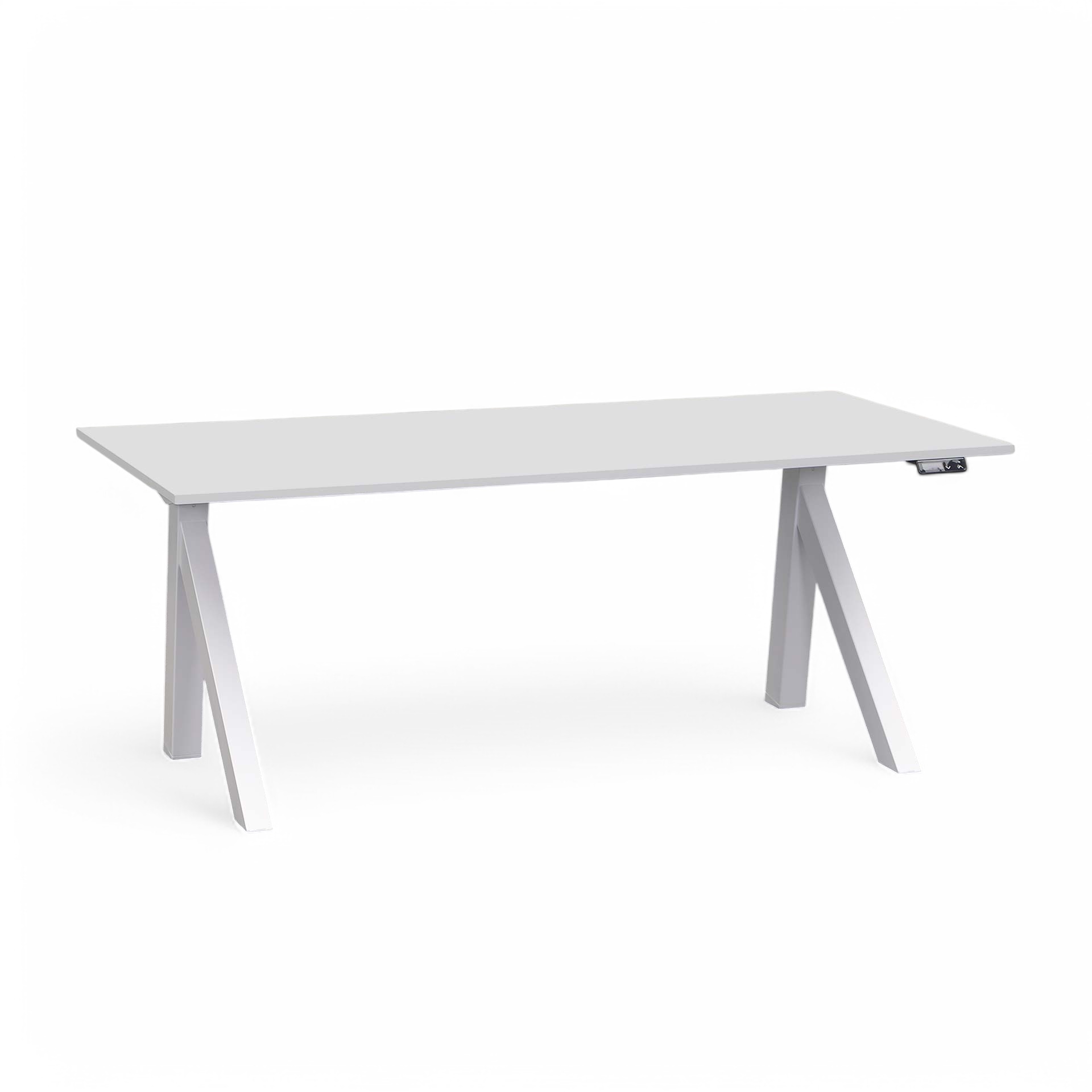 Elektrisch höhenverstellbarer Schreibtisch Tradingzone Design Lift (Lichtgrau, Neu, 160x80, Weiss)