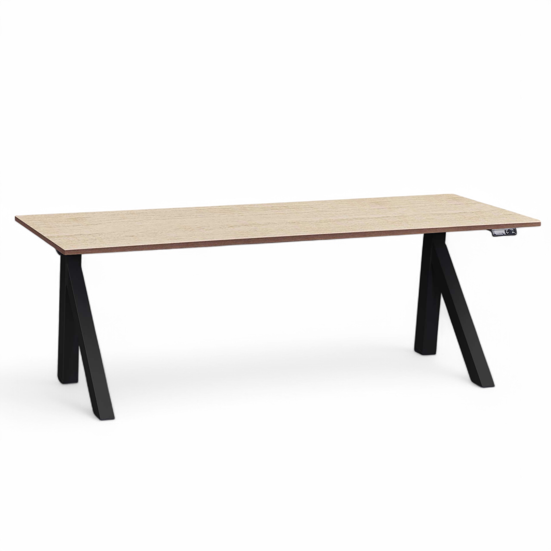 Ergonomischer Elektrisch höhenverstellbarer Schreibtisch Tradingzone Design Lift 180x80 cm, Eiche hell/Schwarz, Neu, Tisch - ideal fürs Homeoffice oder Büro