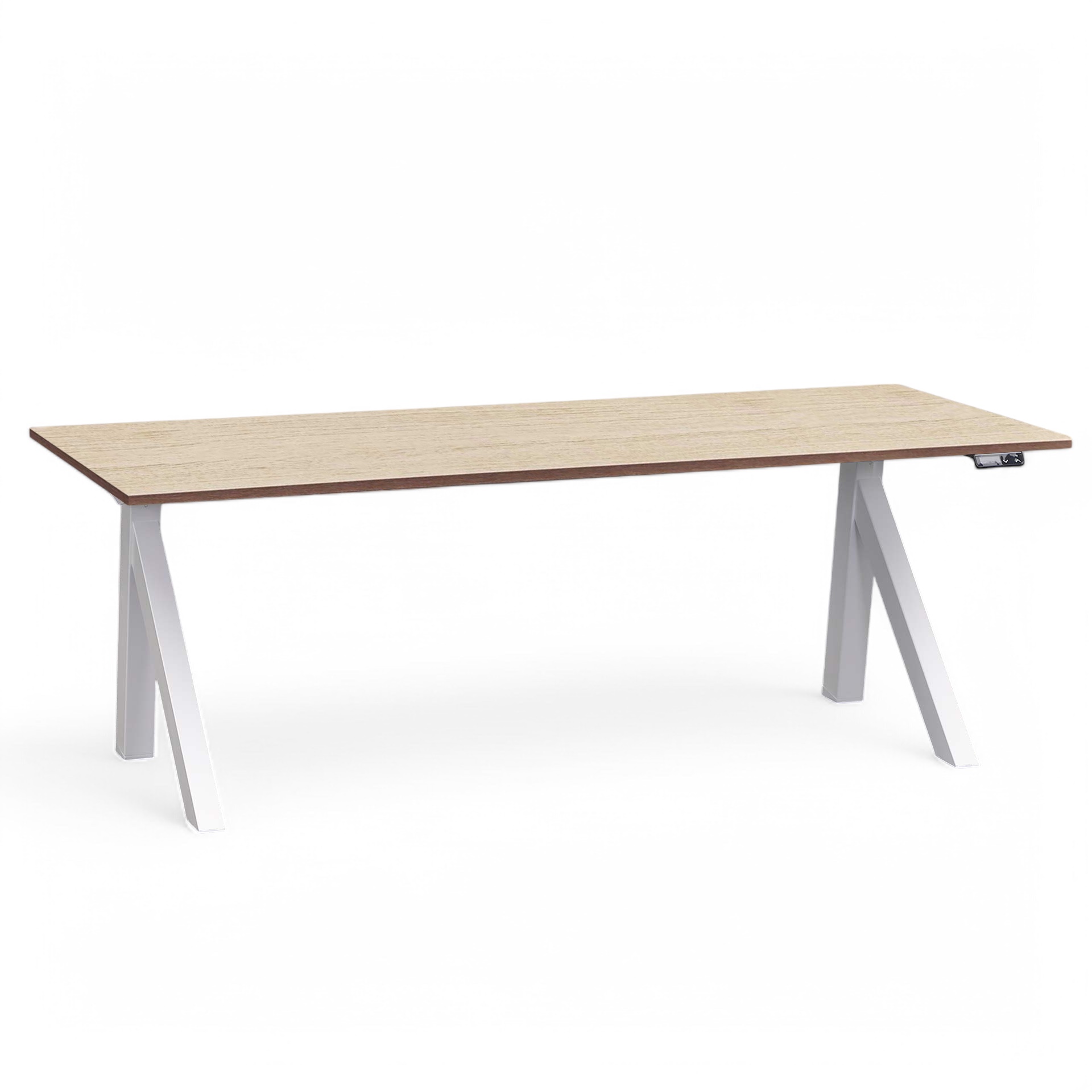 Ergonomischer Elektrisch höhenverstellbarer Schreibtisch Tradingzone Design Lift 180x80 cm, Eiche hell/Weiss, Neu, Tisch - ideal fürs Homeoffice oder Büro