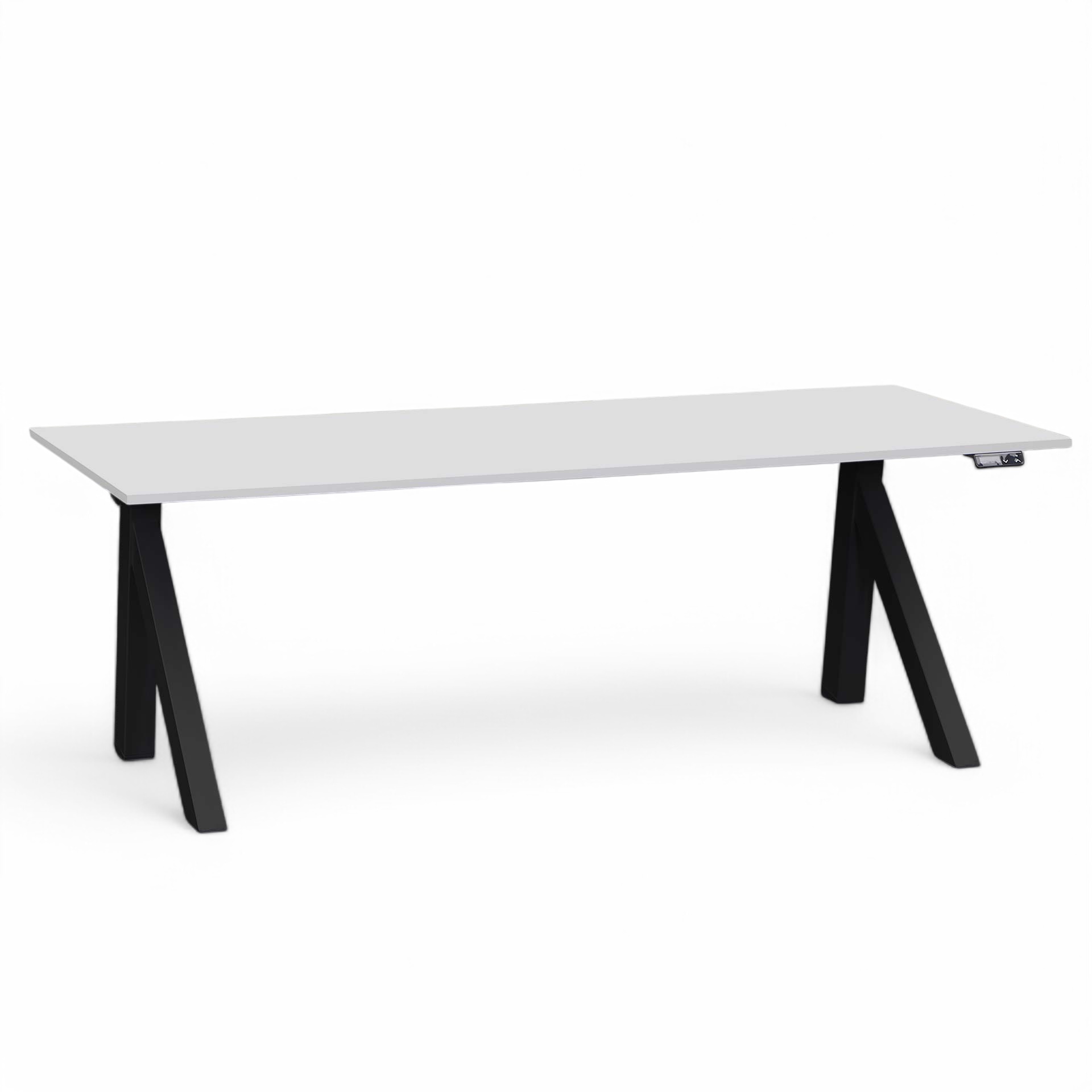 Elektrisch höhenverstellbarer Schreibtisch Tradingzone Design Lift (Lichtgrau, Neu, 180x80, Schwarz)