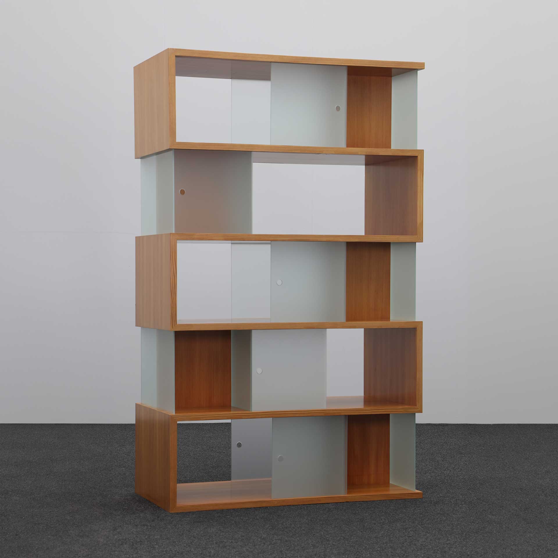 Design Bücherregal Holz Glas (Normal Gebraucht)