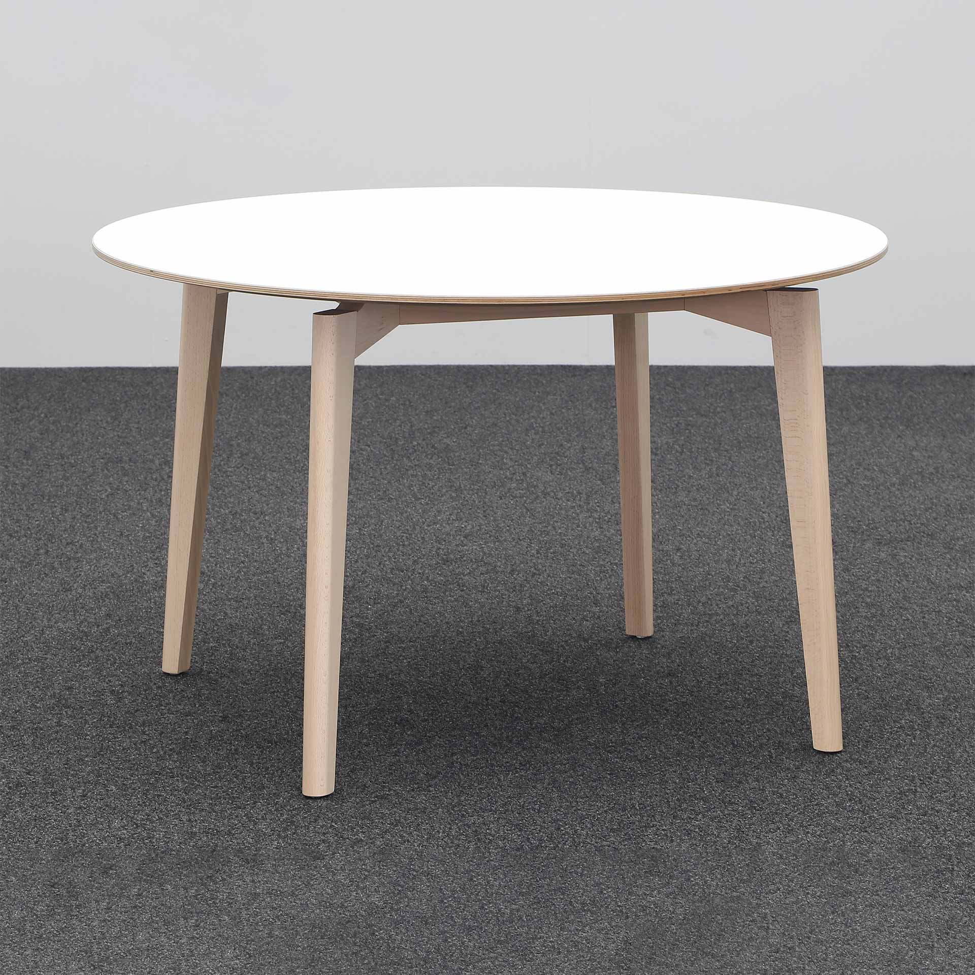 Tables de bistrot Sedex Fifty 120x120 cm, Blanc/Marron, Nouveau Table - parfaite pour le café et le bistrot