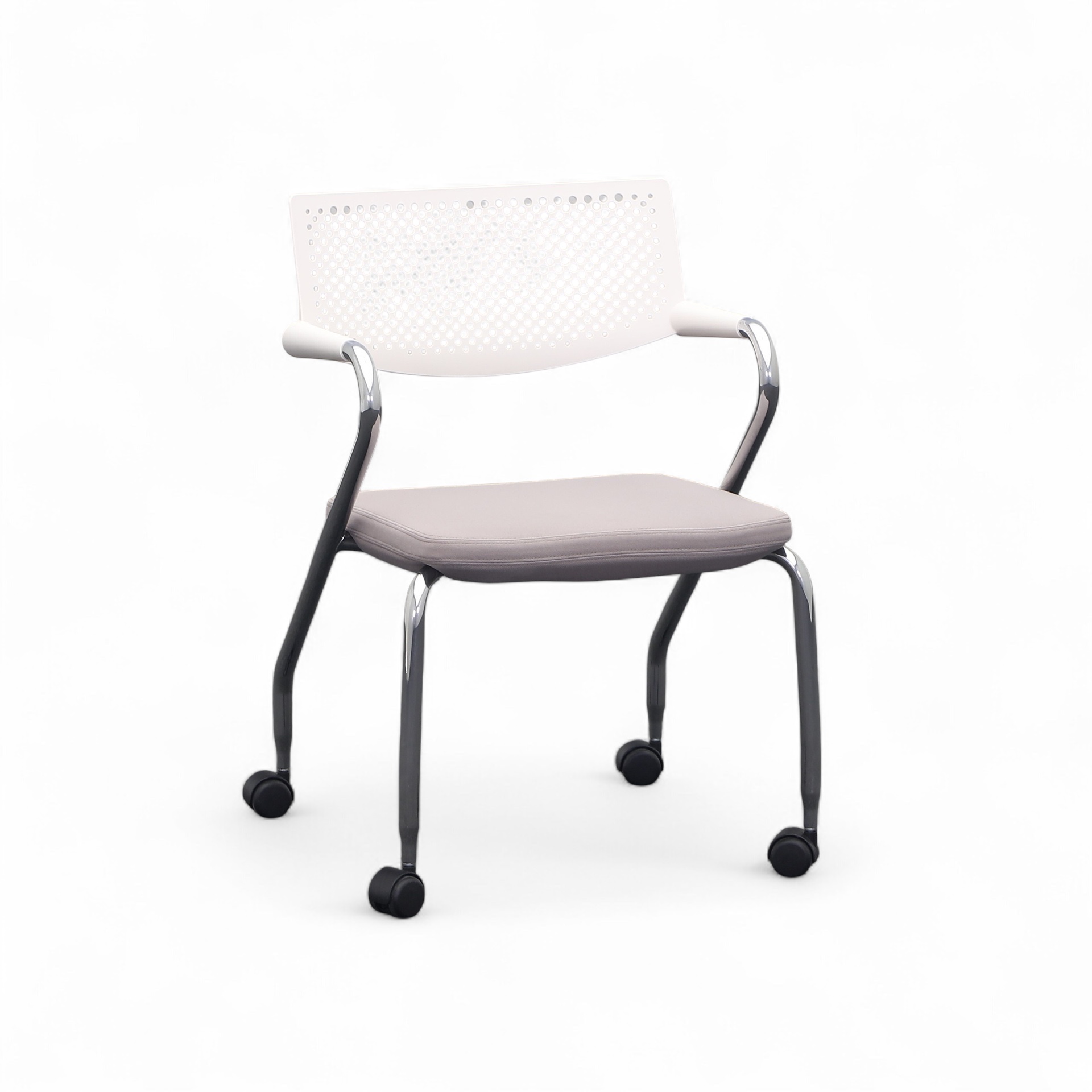 Konferenzstuhl auf Rollen Vitra Visaroll (Lichtgrau, Normal gebraucht)