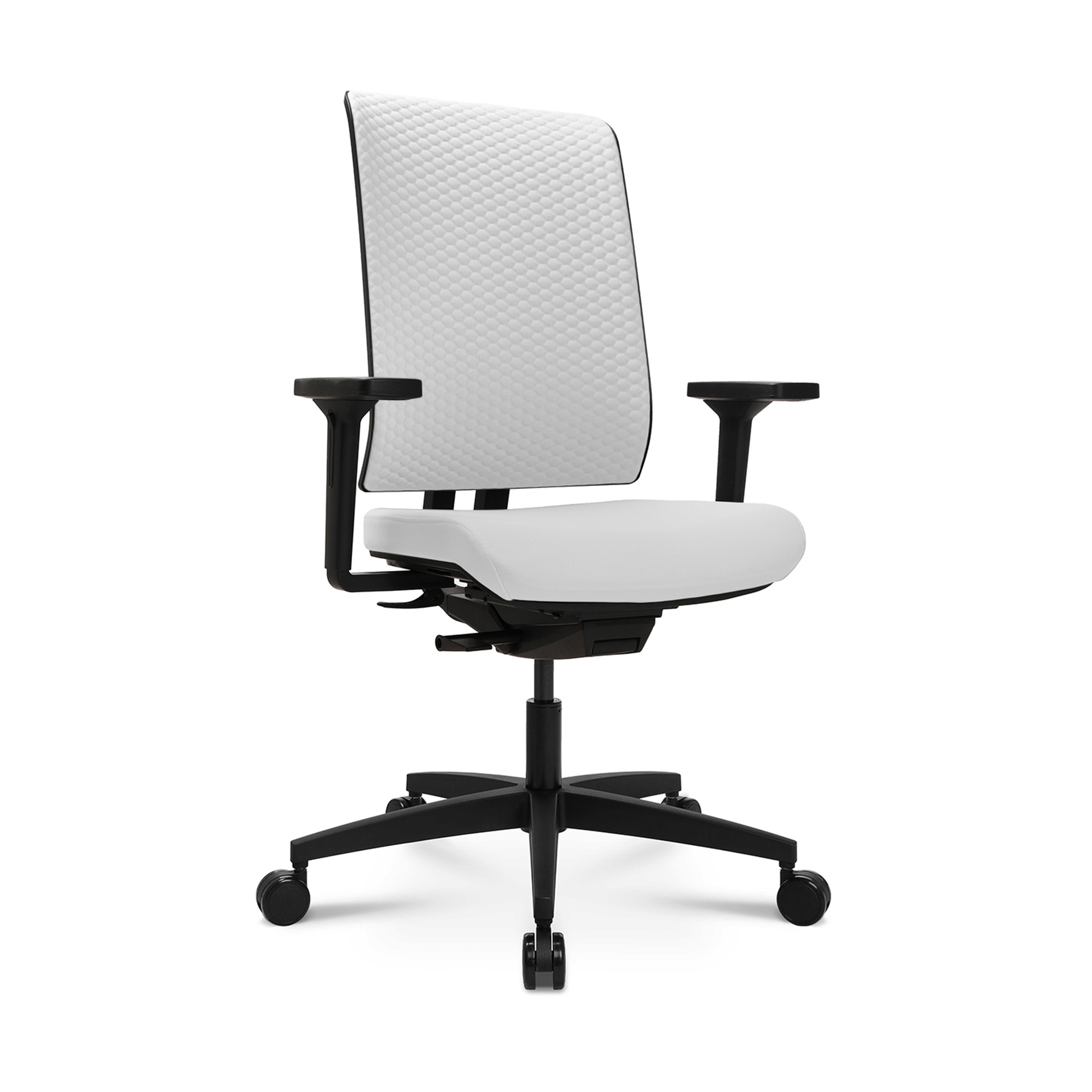 Bürostuhl Tradingzone Green Stoff Netzrücken Weiss mit Armlehnen (Weiss, Neu)