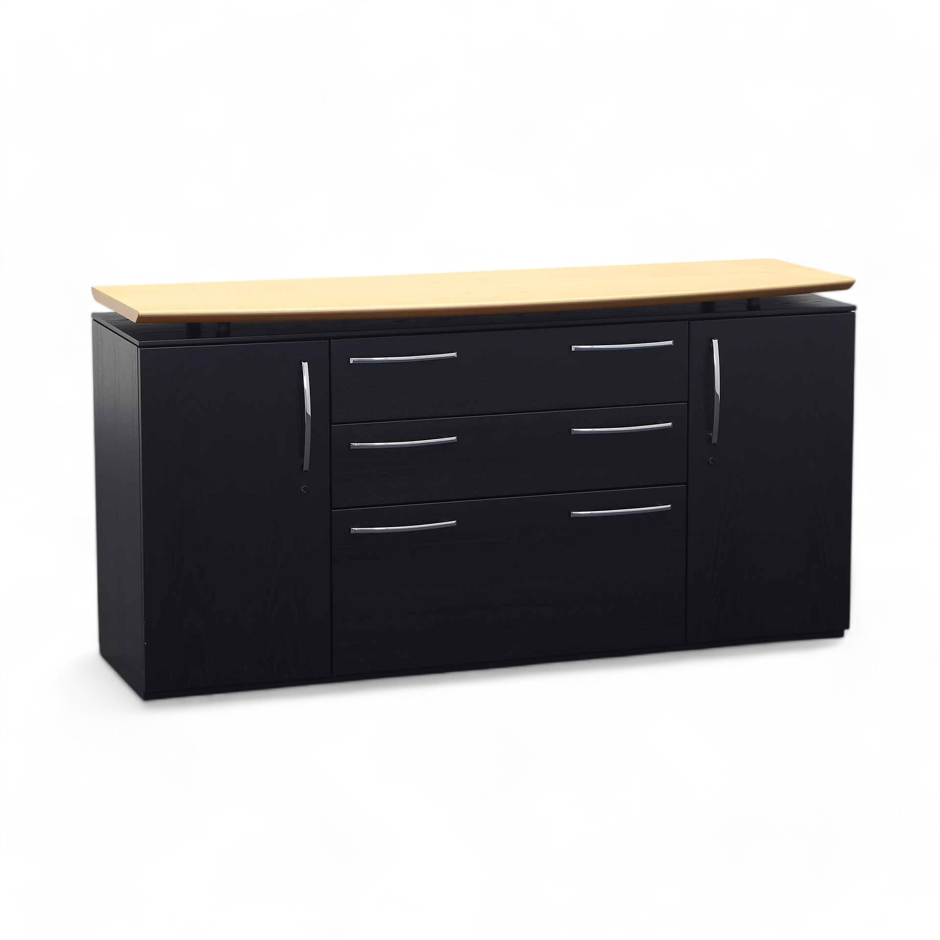 Sideboard Progrès 161.0 x 55.0 cm, Noir, Normalement utilisé, Sideboard - Idéal pour des accents stylés