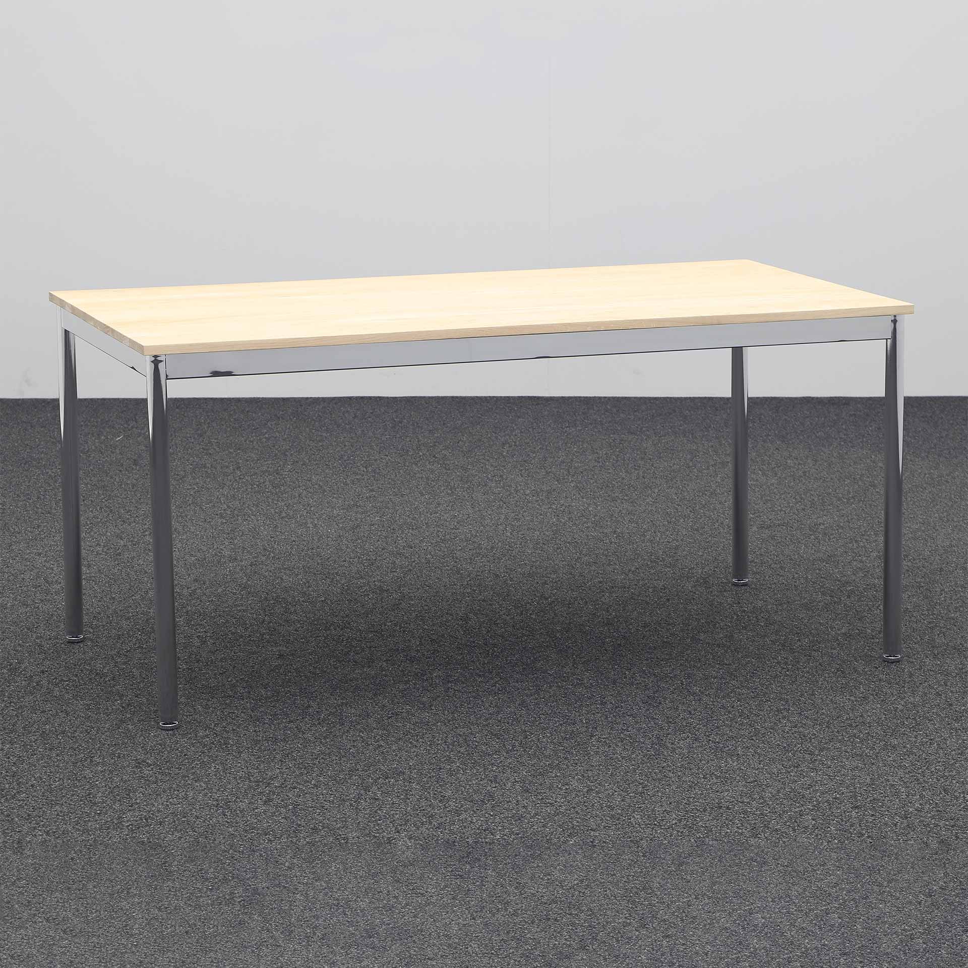 Bureaux System4 160x80 cm, Chêne/Chromé, Nouveau, Table de bureau - pour le bureau ou le home office