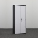Flügeltürschrank Elan Euroffice mit runder Kante und silbernen Scharnieren (Normal gebraucht, mit Schlüssel)