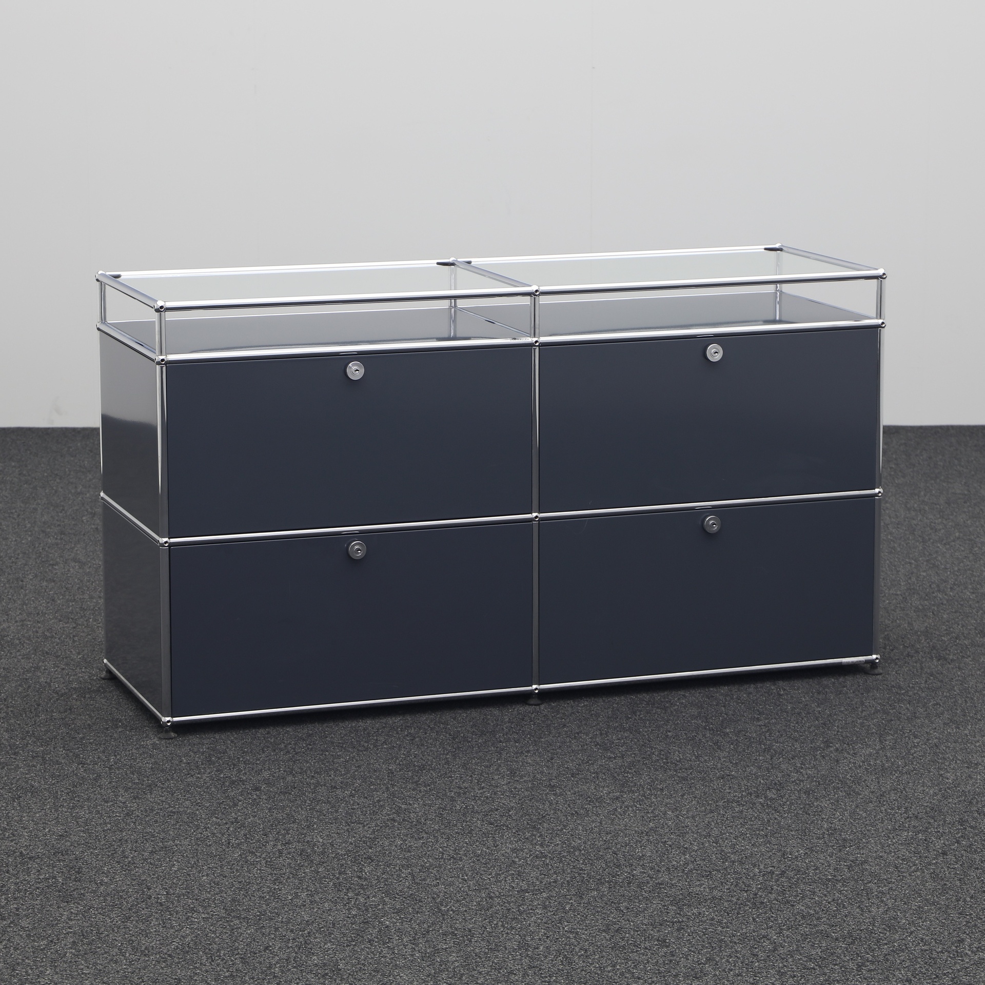 Modulschränke USM Haller mit Glasverkleidung (Normal Gebraucht, Ohne Schlüssel)