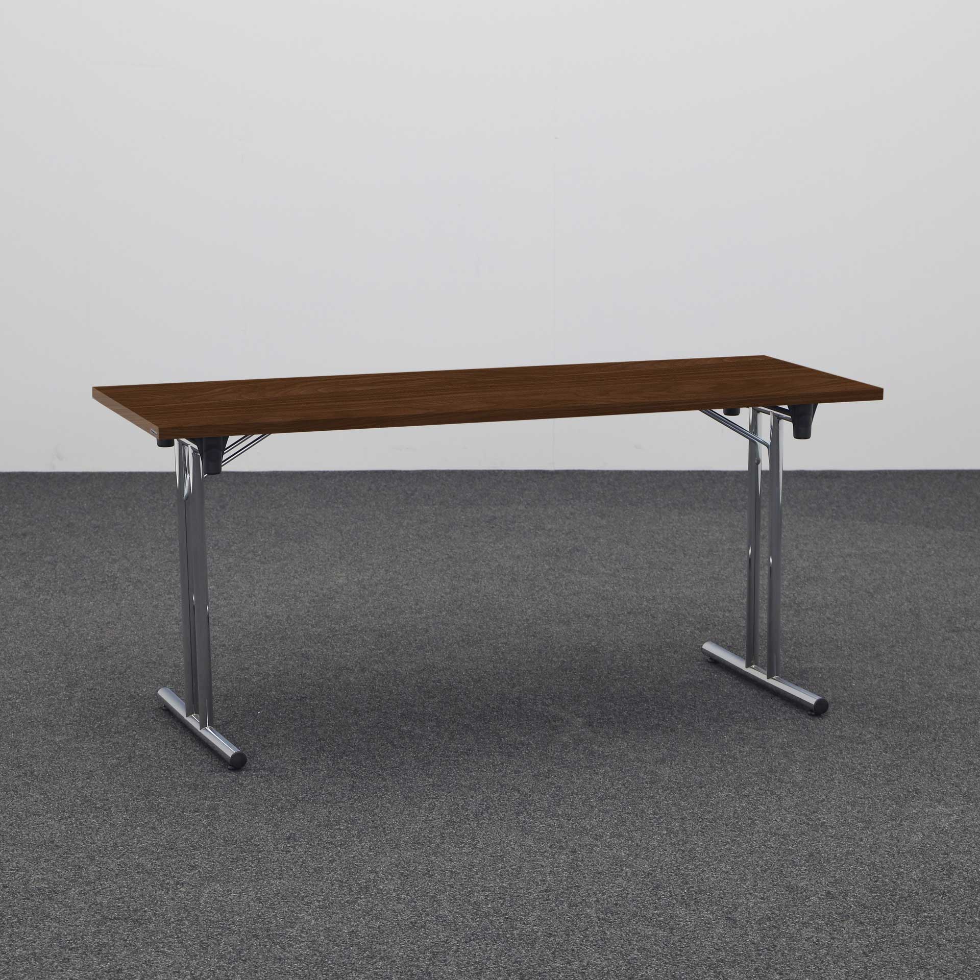 Image of Klapptisch Sinova Joy 160x60 cm, Walnuss/Verchromt, Rechteckig, Neu - Perfekt für Meetings