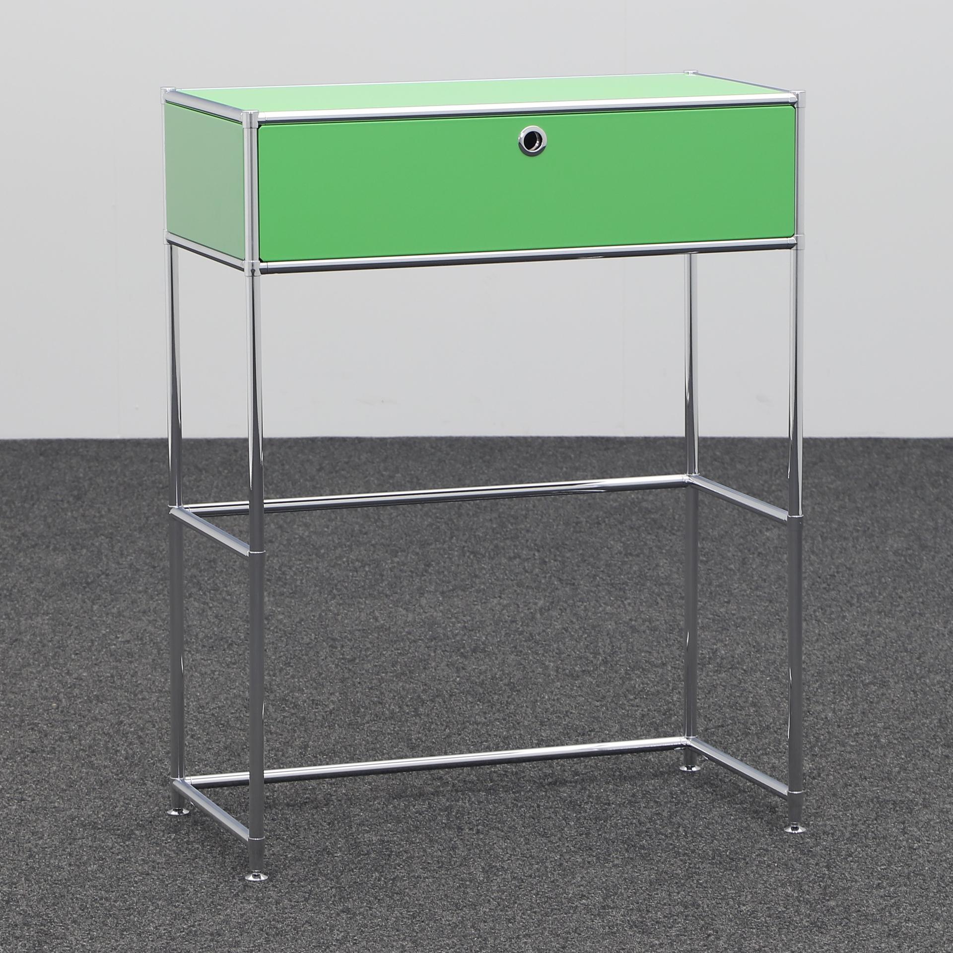 Image of Beistelltisch System4 78x40 cm, Gelbgrün/Verchromt, Rechteckig, Neu Tisch - Optimal für moderne Büroeinrichtung