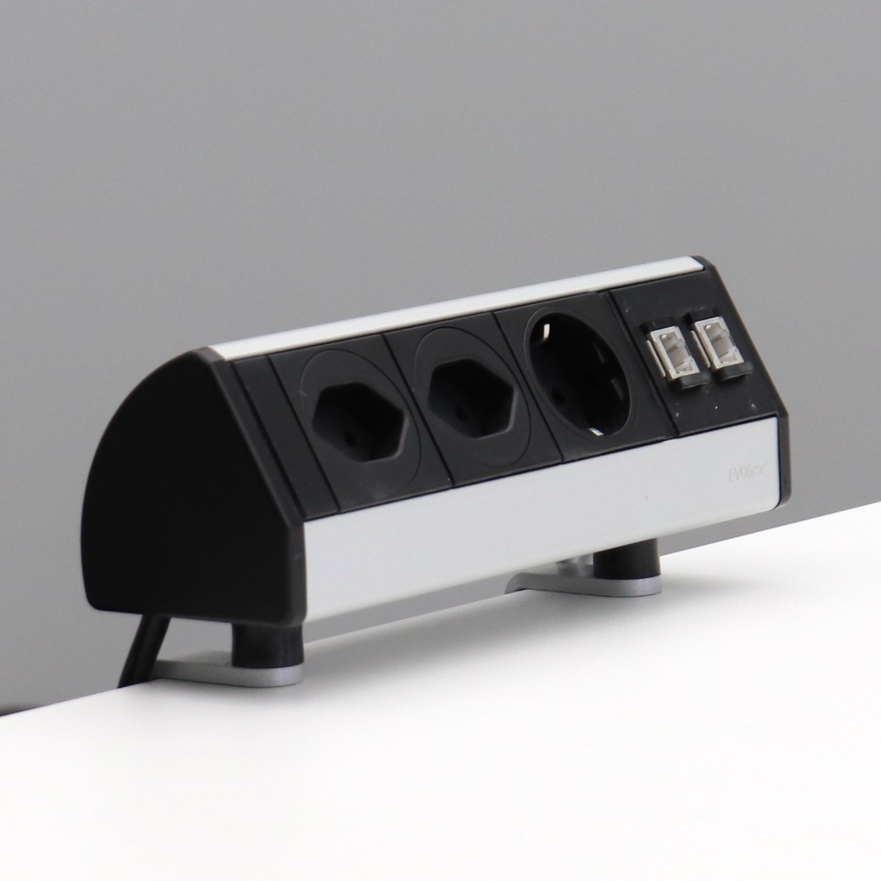 EVOline desktop socket strip Silver gray, Good