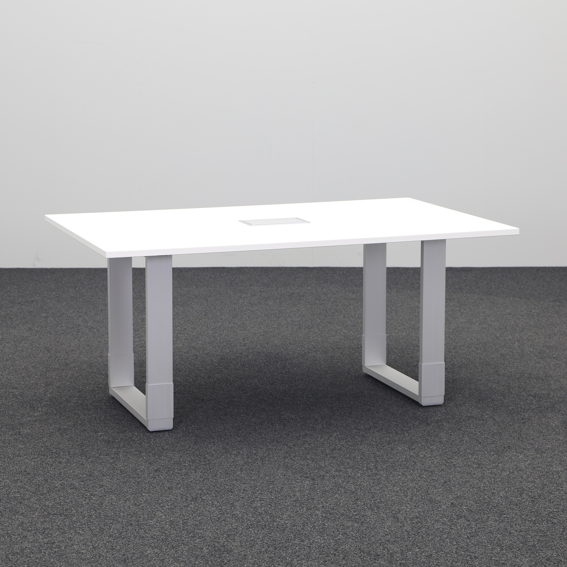 Konferenztisch Klain 160x100 cm, Weiss/Silbergrau, Rechteckig, Gut, Tisch - Hochwertig & langlebig