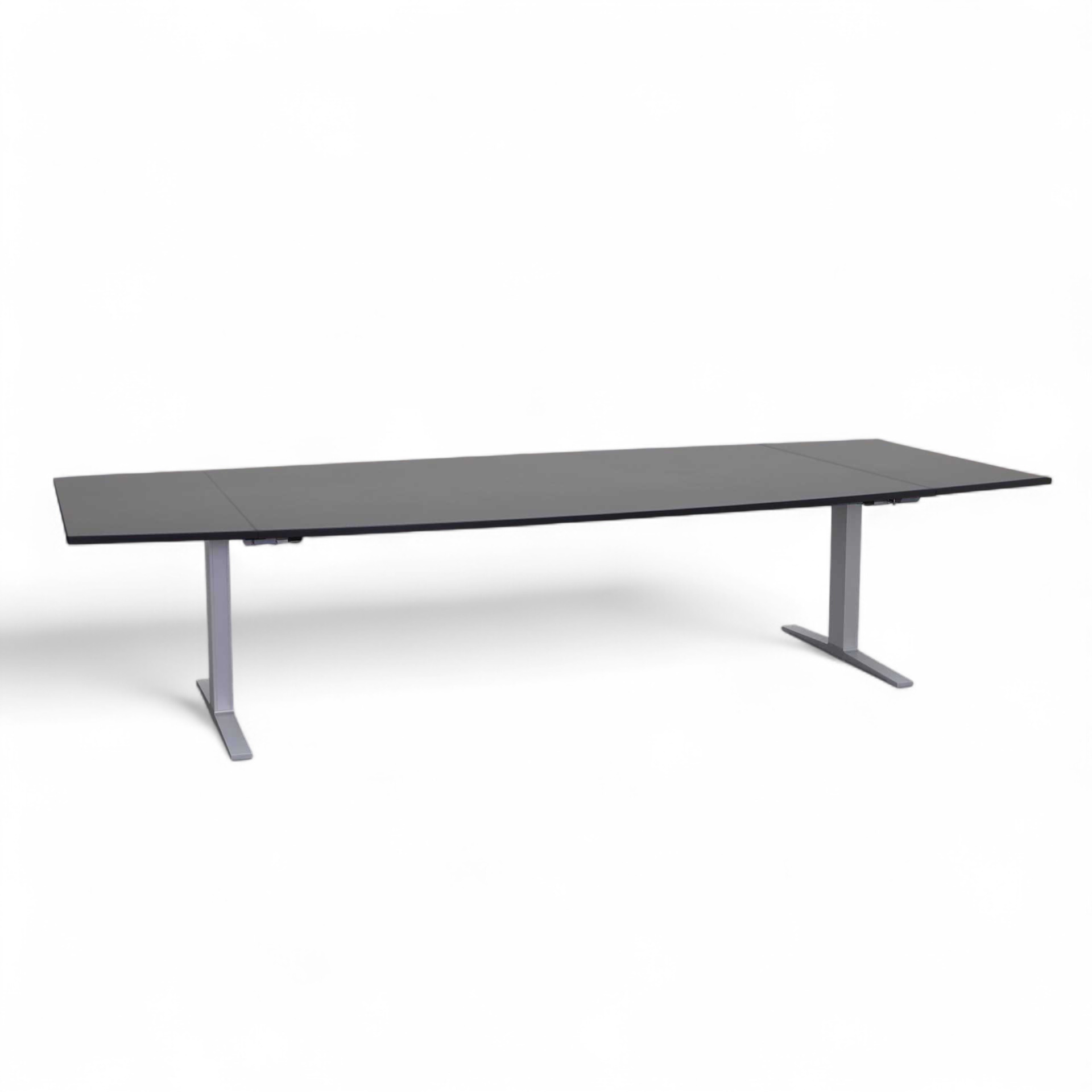 Table de réunion Tradingzone Smartline 300x130 cm, Noir/Gris argenté, En forme de bateau, Nouveau, Table - Haute qualité & longue durée de vie