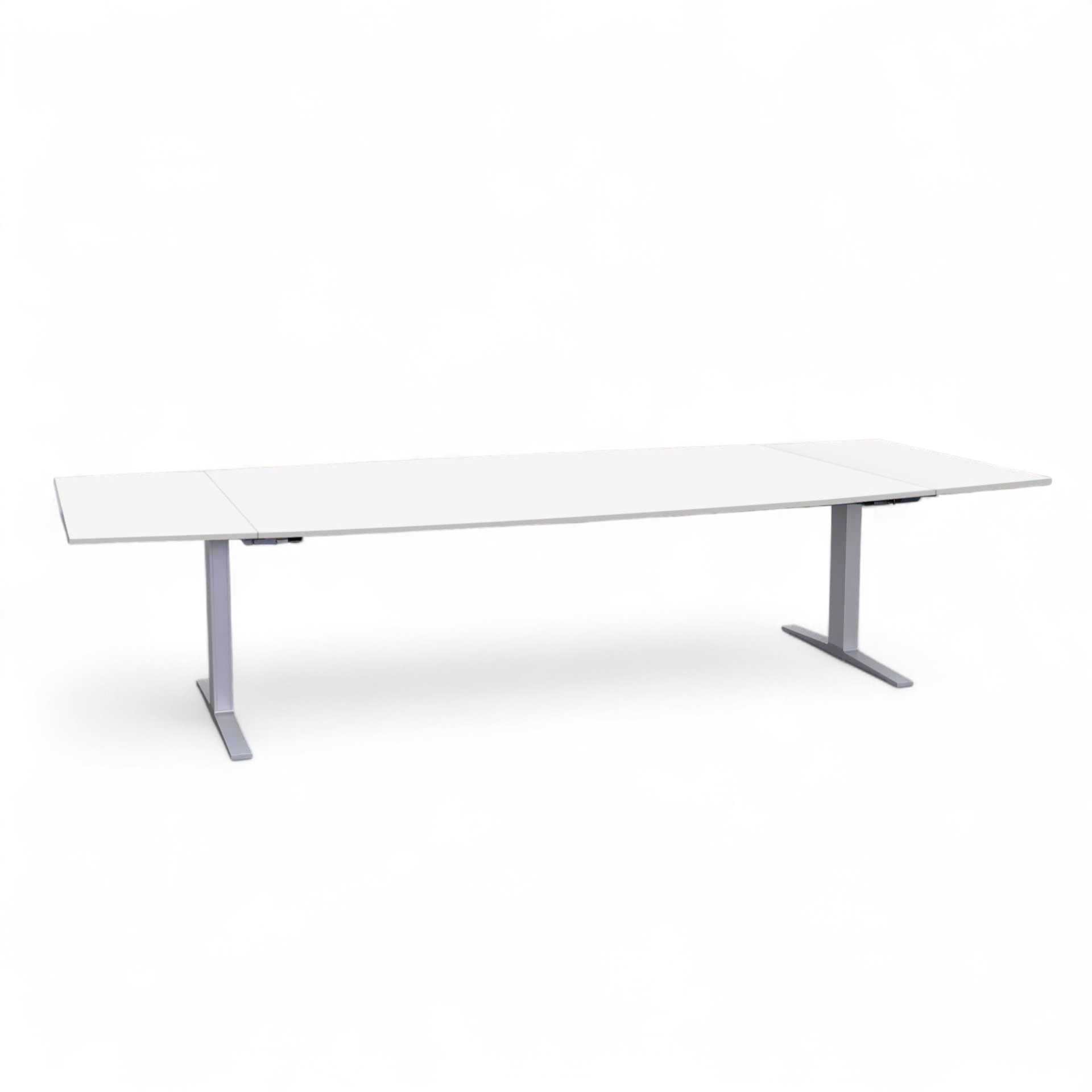 Image of Sitzungstisch Tradingzone Smartline 300x130 cm, Weiss/Silbergrau, Bootsform, Neu, Tisch - Hochwertig & langlebig