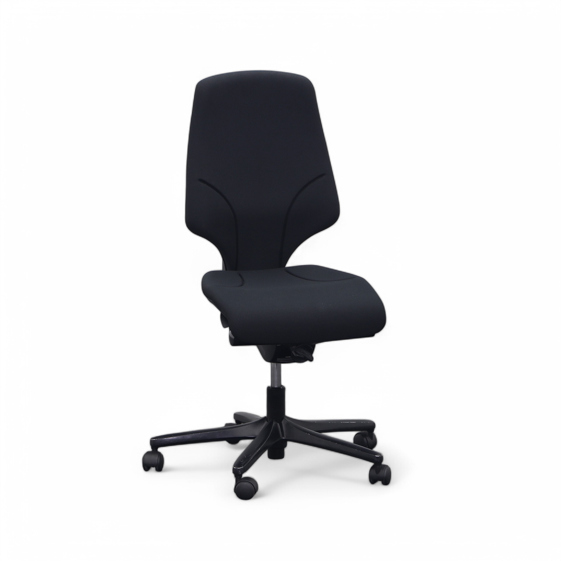 Bürostuhl Giroflex 64 (Schwarz, Normal Gebraucht, Teppichrollen, ohne Armlehnen)