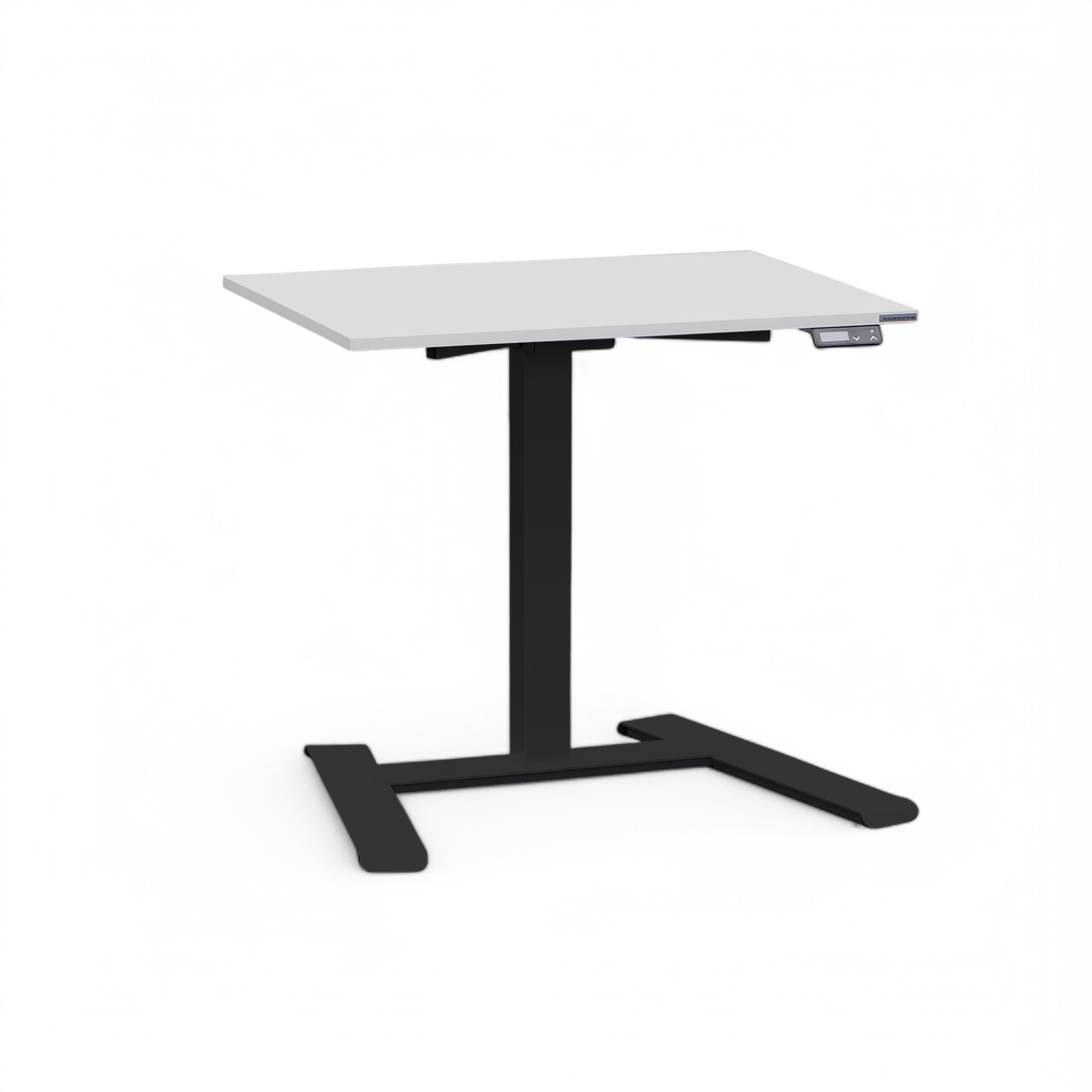 Elektrisch höhenverstellbarer kleiner Schreibtisch Tradingzone Compact Flex (Lichtgrau, Neu, Schwarz)
