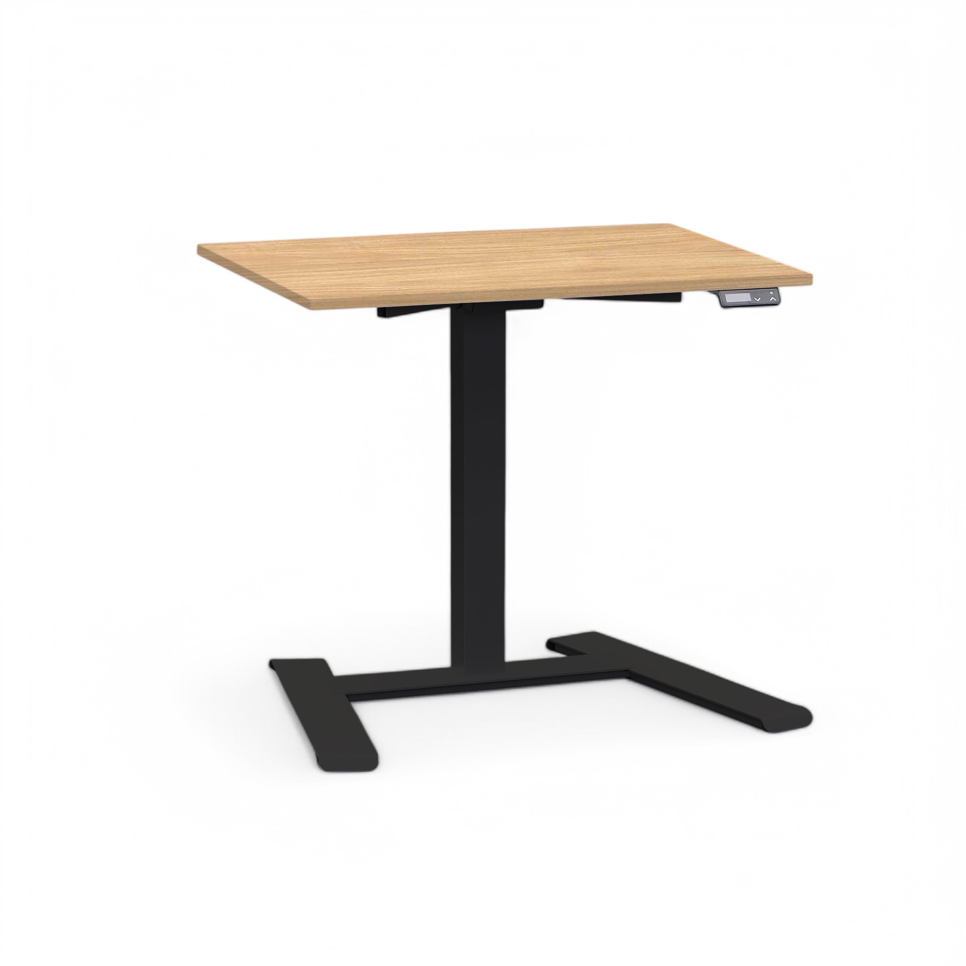 Ergonomischer Elektrisch höhenverstellbarer kleiner Schreibtisch Tradingzone Compact Flex 80x60 cm, Nussbaum/Schwarz, Neu, Tisch - ideal fürs Homeoffice oder Büro