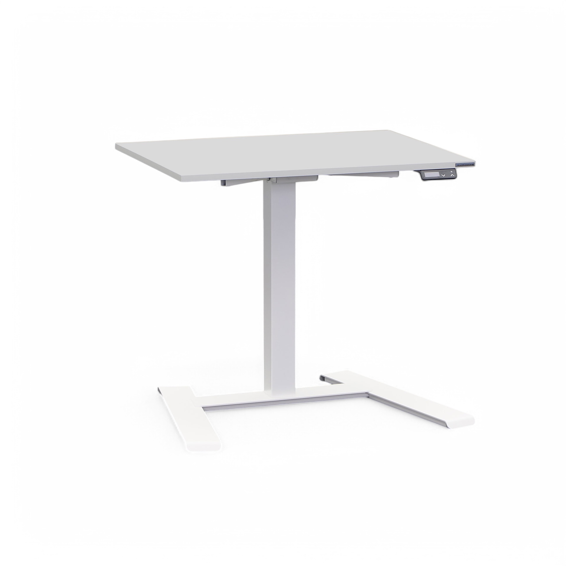 Elektrisch höhenverstellbarer kleiner Schreibtisch Tradingzone Compact Flex (Lichtgrau, Neu, Weiss)