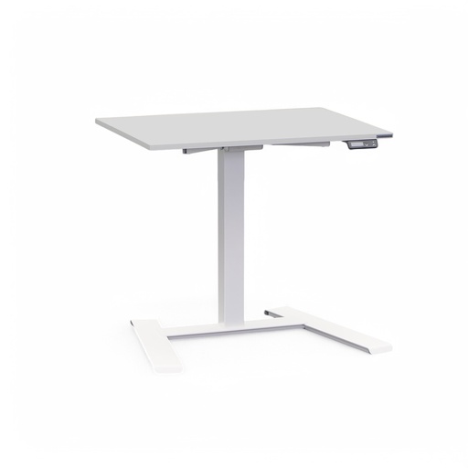 Elektrisch höhenverstellbarer kleiner Schreibtisch Tradingzone Compact Flex (Lichtgrau, Neu, Weiss)