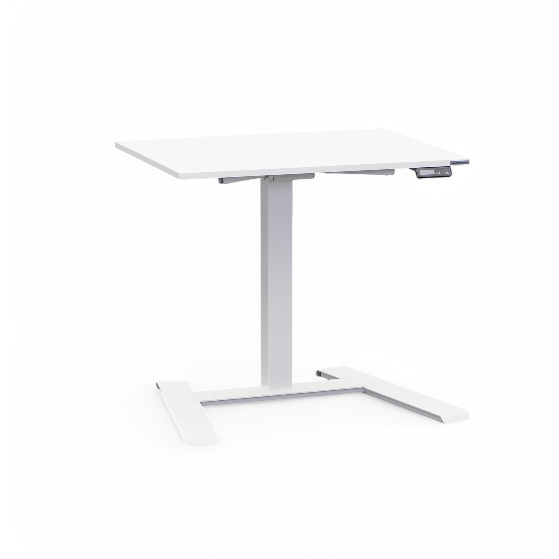Ergonomischer Elektrisch höhenverstellbarer kleiner Schreibtisch Tradingzone Compact Flex 80x60 cm, Weiss/Weiss, Neu, Tisch - ideal fürs Homeoffice oder Büro