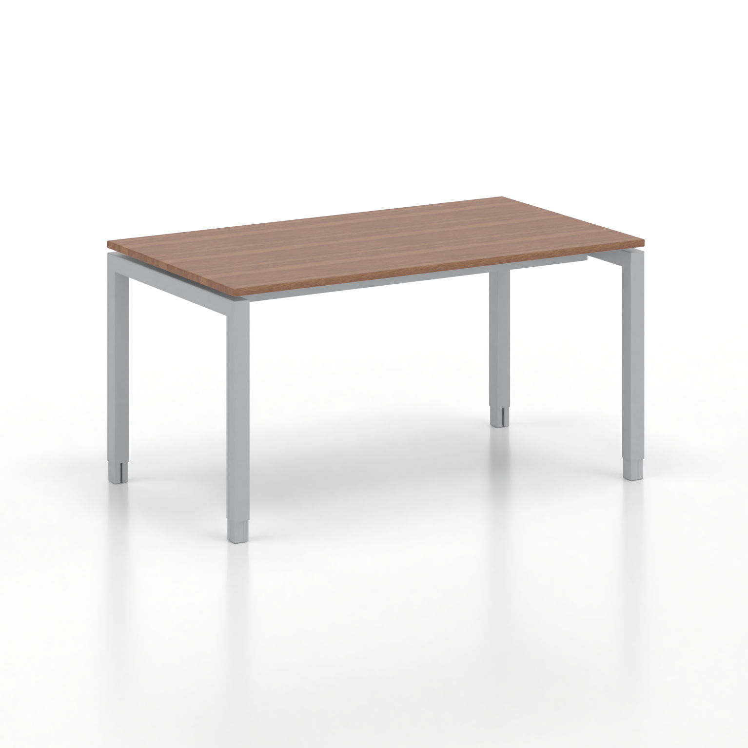 Image of Ergonomischer Schreibtisch Tradingzone GO Swiss 140x80 cm, Nussbaum/Silbergrau, Neu, Tisch - ideal fürs Homeoffice oder Büro