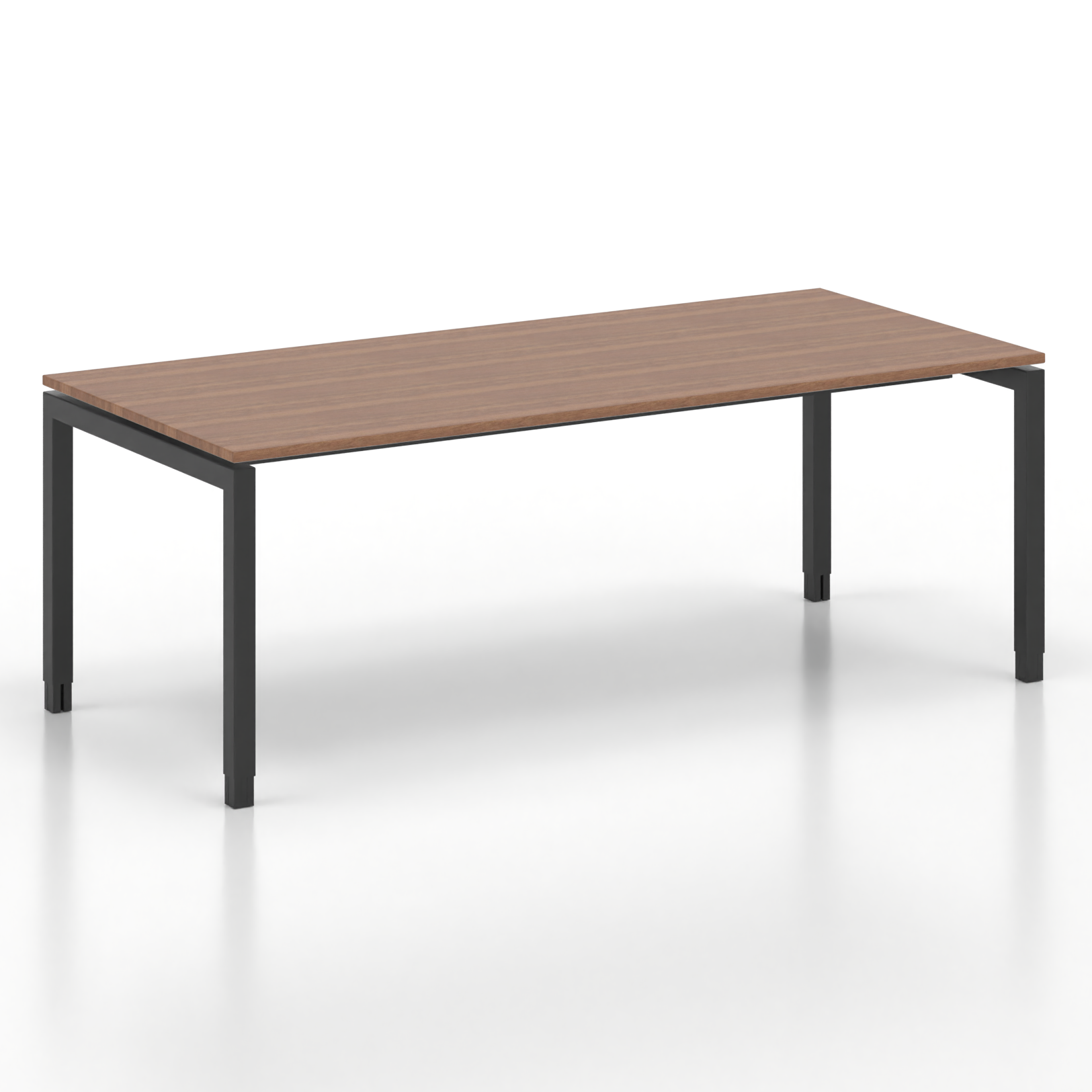 Ergonomischer Schreibtisch Tradingzone GO Swiss 200x90 cm, Nussbaum/Schwarz, Neu, Tisch - ideal fürs Homeoffice oder Büro
