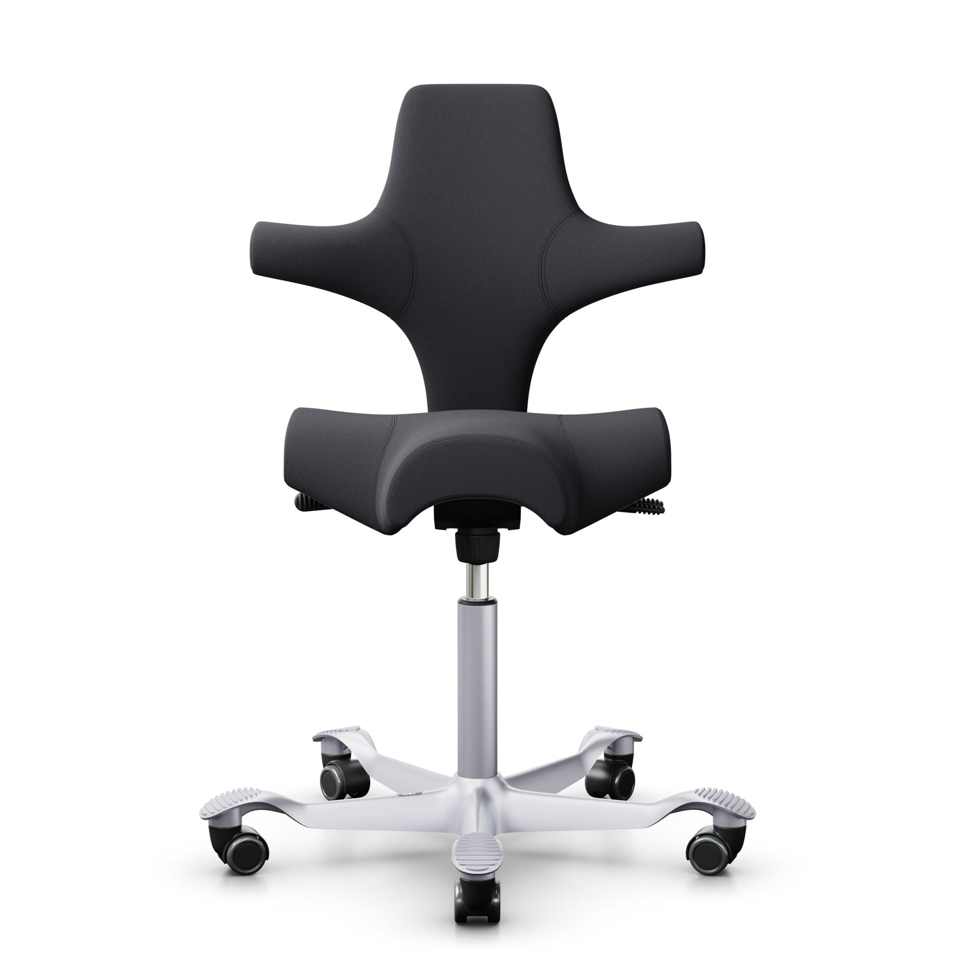 Chaise de bureau pivotante HAG Capisco Tissu Rembourré  Noir (Anthracite, Nouveau, Gris argenté)