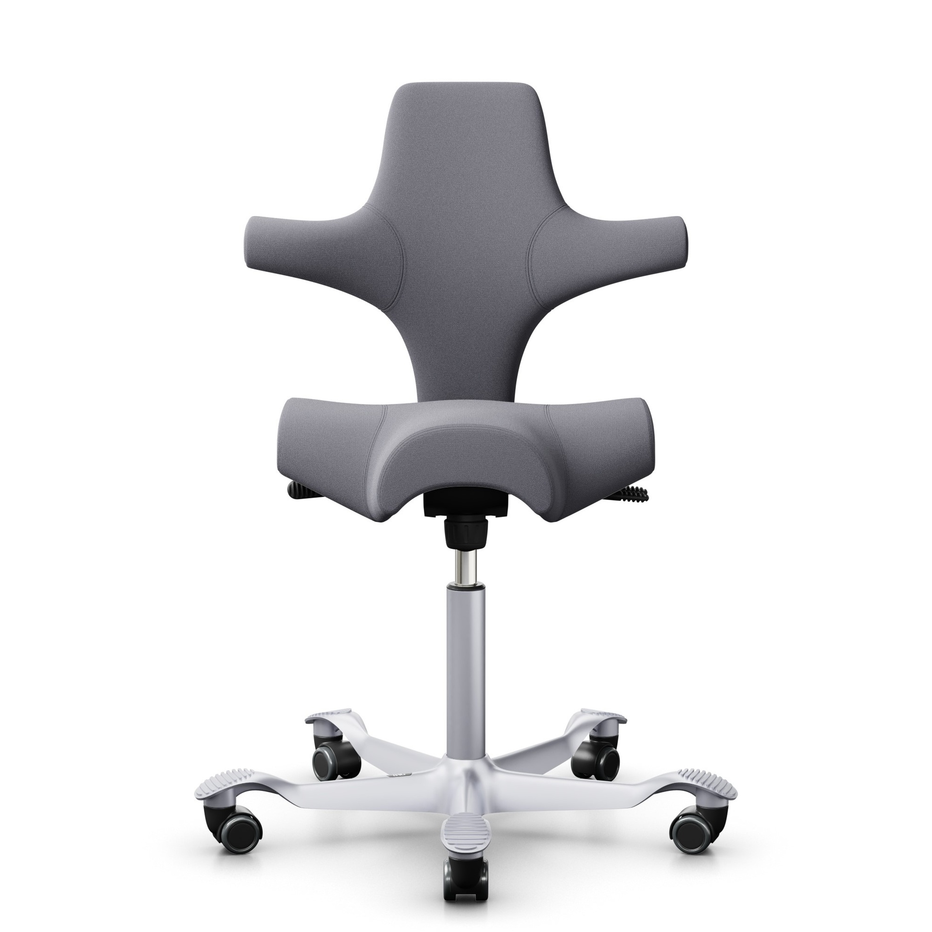 Ergonomischer Bürostuhl HAG Capisco 8106  (Grau, Neu, Silbergrau, Hartbodenrollen, ohne Armlehnen)