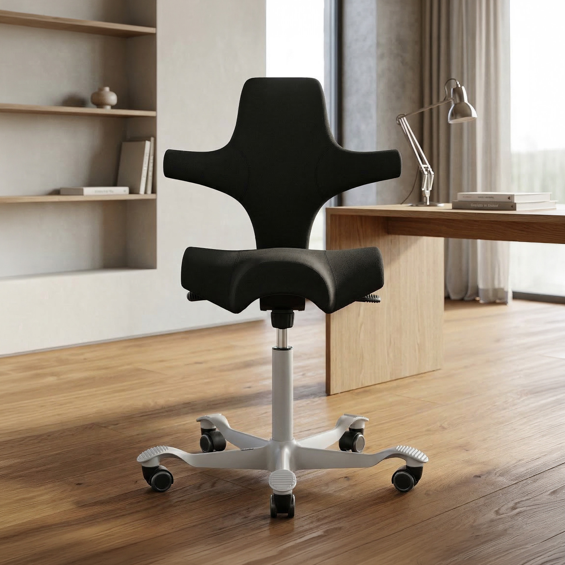 Ergonomischer Bürostuhl HAG Capisco 8106  ohne Armlehnen, Schwarz/Weiss, Neu, Ergonomischer Stuhl - ideal für flexibles Arbeiten