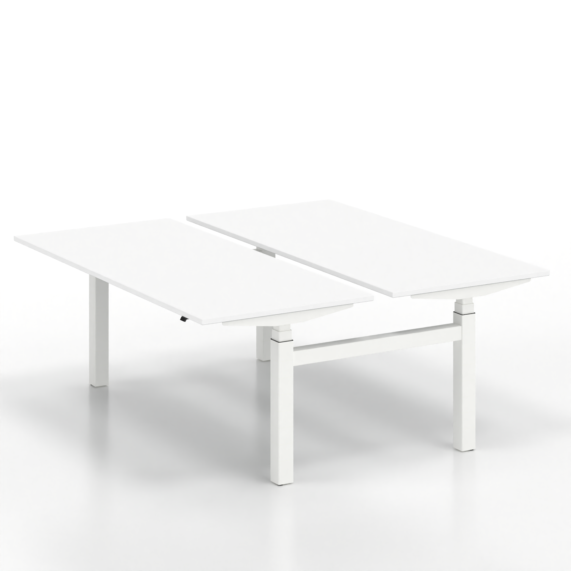 Ergonomischer Doppelarbeitsplatz Tradingzone GO Swiss 160x169 cm, Weiss/Weiss, Neu, Tisch - ideal fürs Homeoffice oder Büro