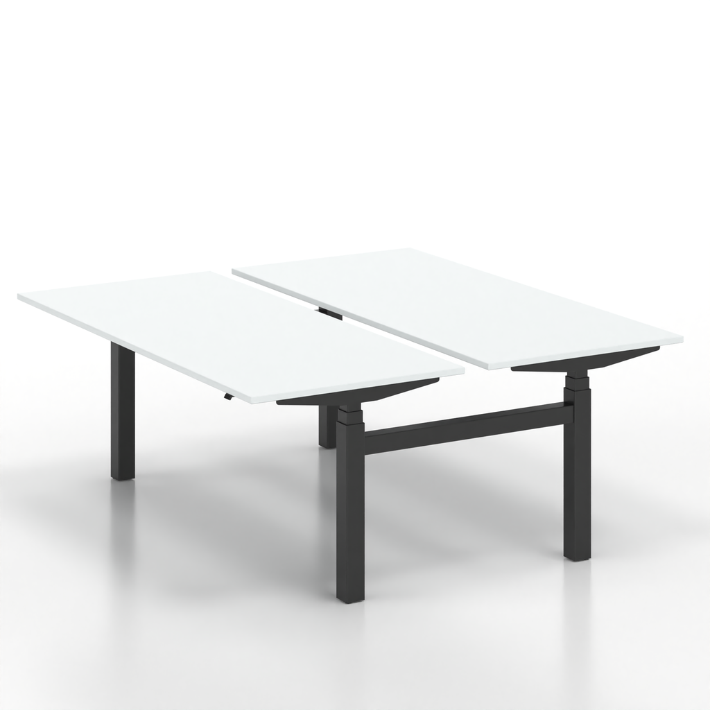 Doppia postazione di lavoro Tradingzone GO Swiss (Bianco grigio, Nuovo, 180x169, Nero)
