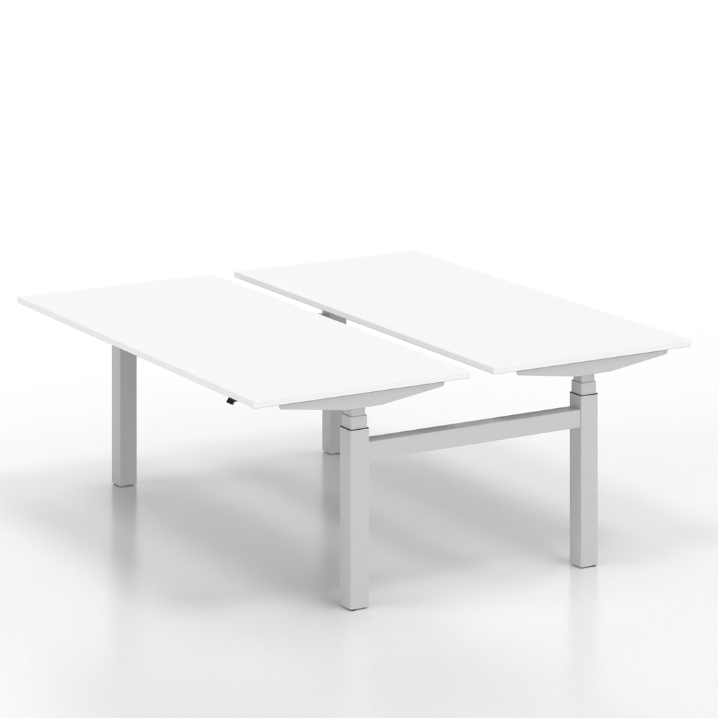 Doppelarbeitsplatz Tradingzone GO Swiss (Neu, 180x169, Weiss, Silbergrau)