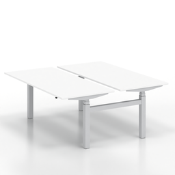 Doppelarbeitsplatz Tradingzone GO Swiss (Neu, 180x169, Weiss, Silbergrau)