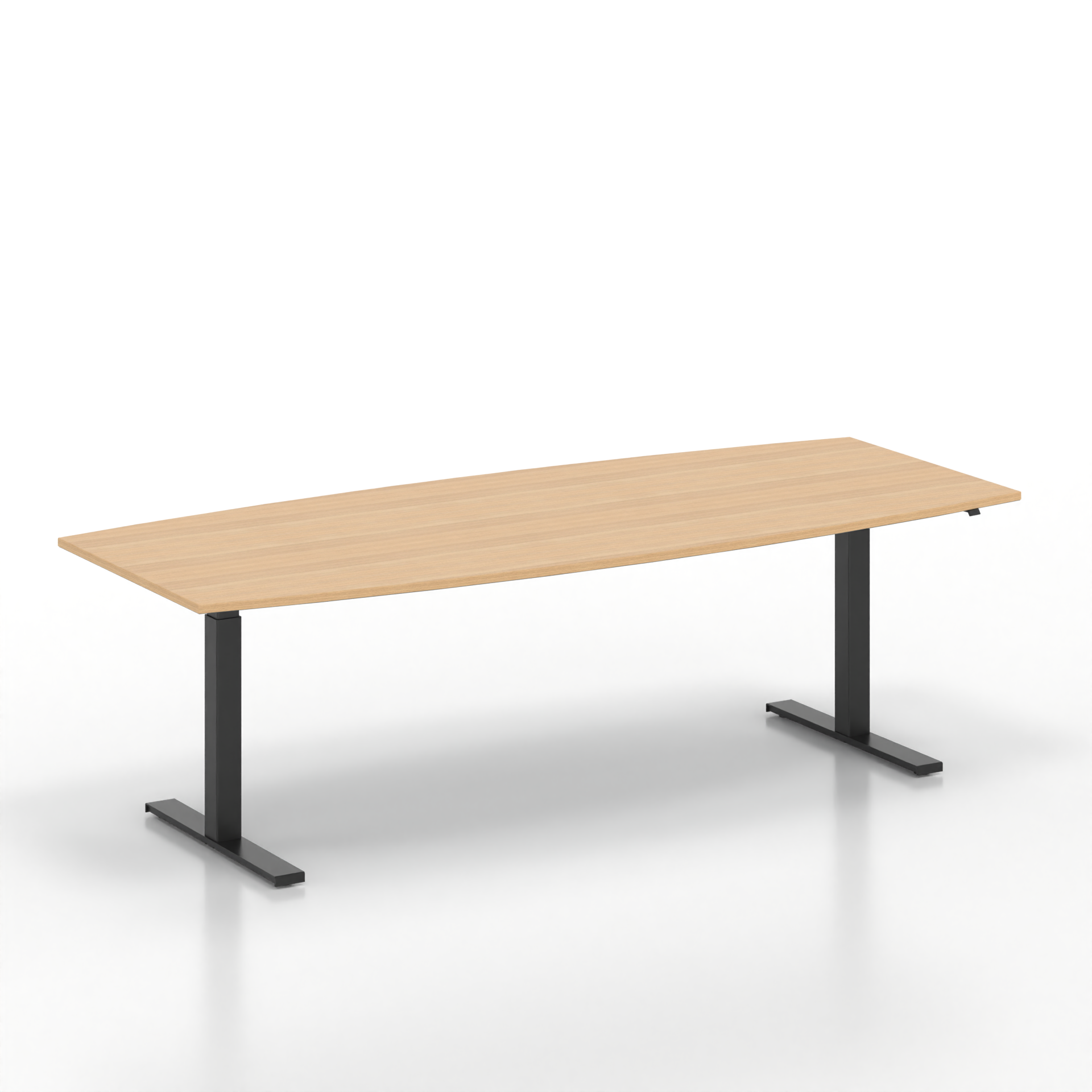 Table de réunion debout Tradingzone GO Swiss 240x100 cm, Chêne/Noir, En forme de bateau, Nouveau, Table - Pour les réunions professionnelles