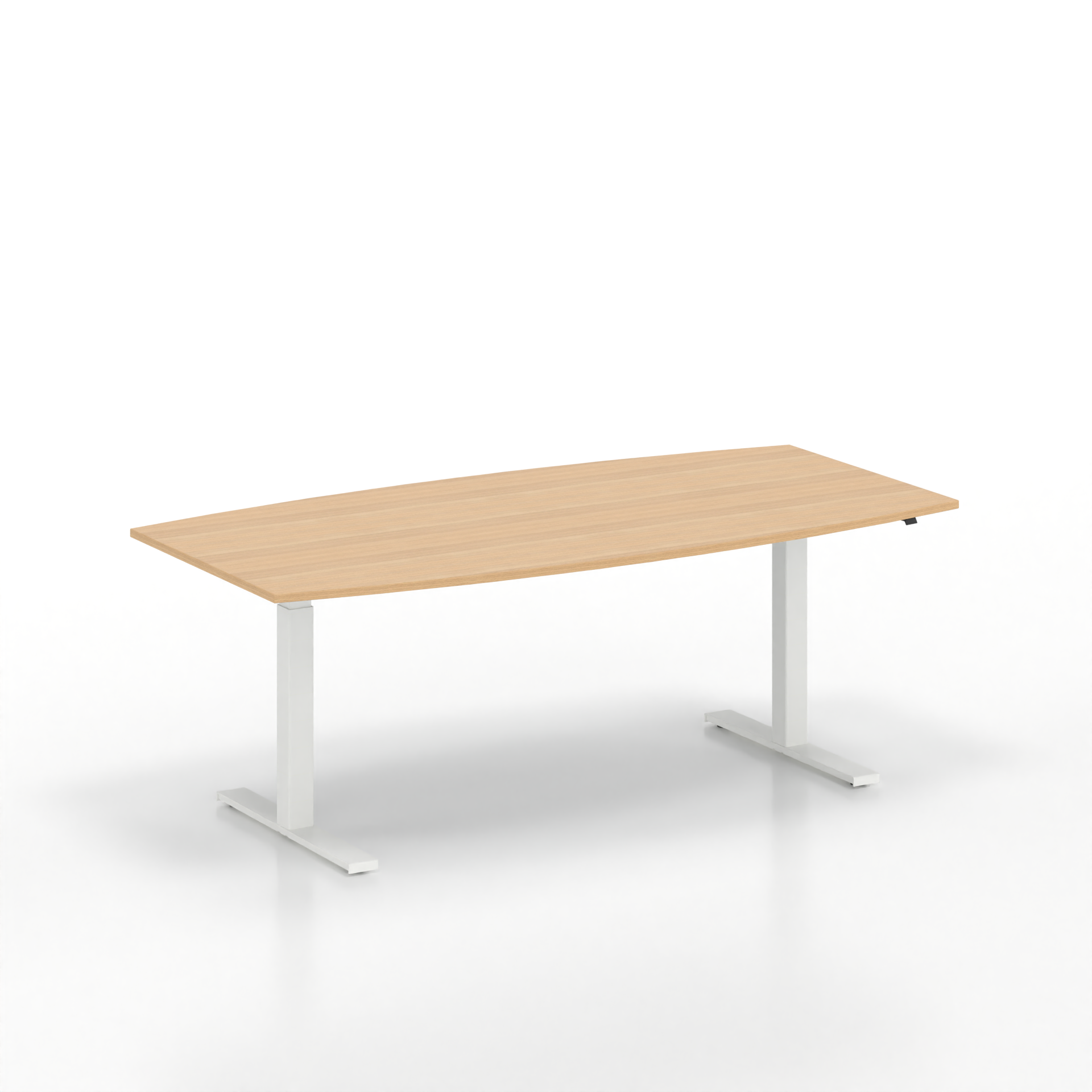 Table de réunion debout Tradingzone GO Swiss 200x100 cm, Chêne/Blanc, En forme de bateau, Nouveau, Table - Pour les réunions professionnelles