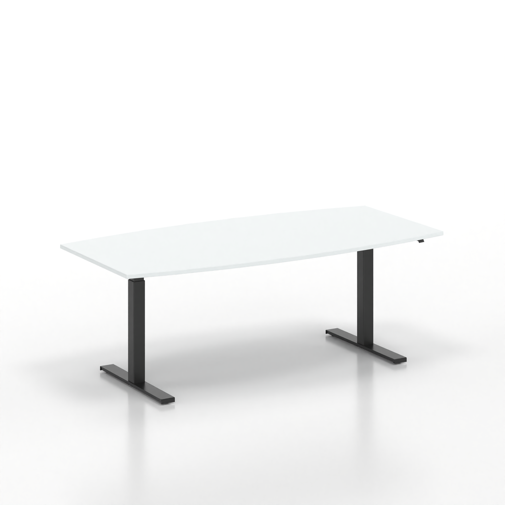 Table de réunion debout Tradingzone GO Swiss (Gris blanc, Nouveau, 200x100, Noir)