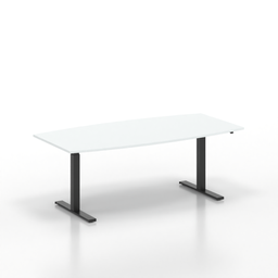 Table de réunion debout Tradingzone GO Swiss (Gris blanc, Nouveau, 200x100, Noir)