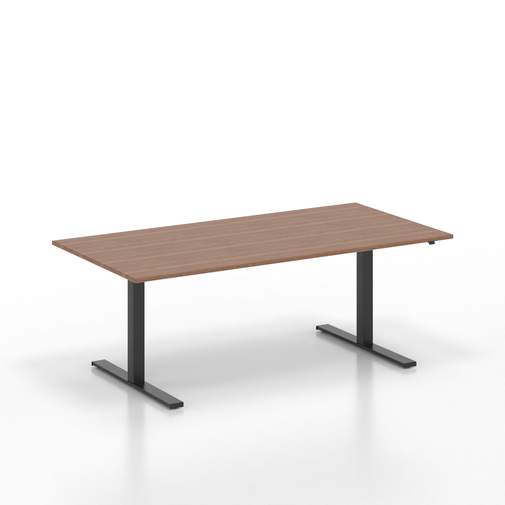 Table de réunion debout Tradingzone GO Swiss 200x100 cm, Noyer/Noir, Rectangulaire, Nouveau, Table - Pour les réunions professionnelles