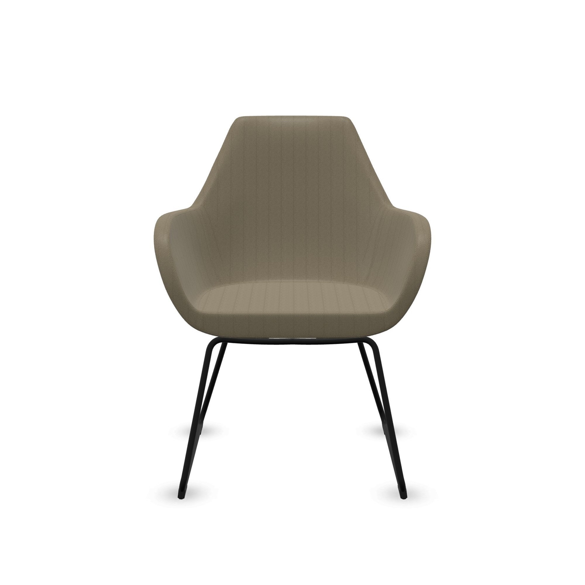 Image of 4-Fuss Stühle Profim Fan 10V Beige/Schwarz mit Fixarmlehnen, Neu – Perfekt für Büro und Empfang