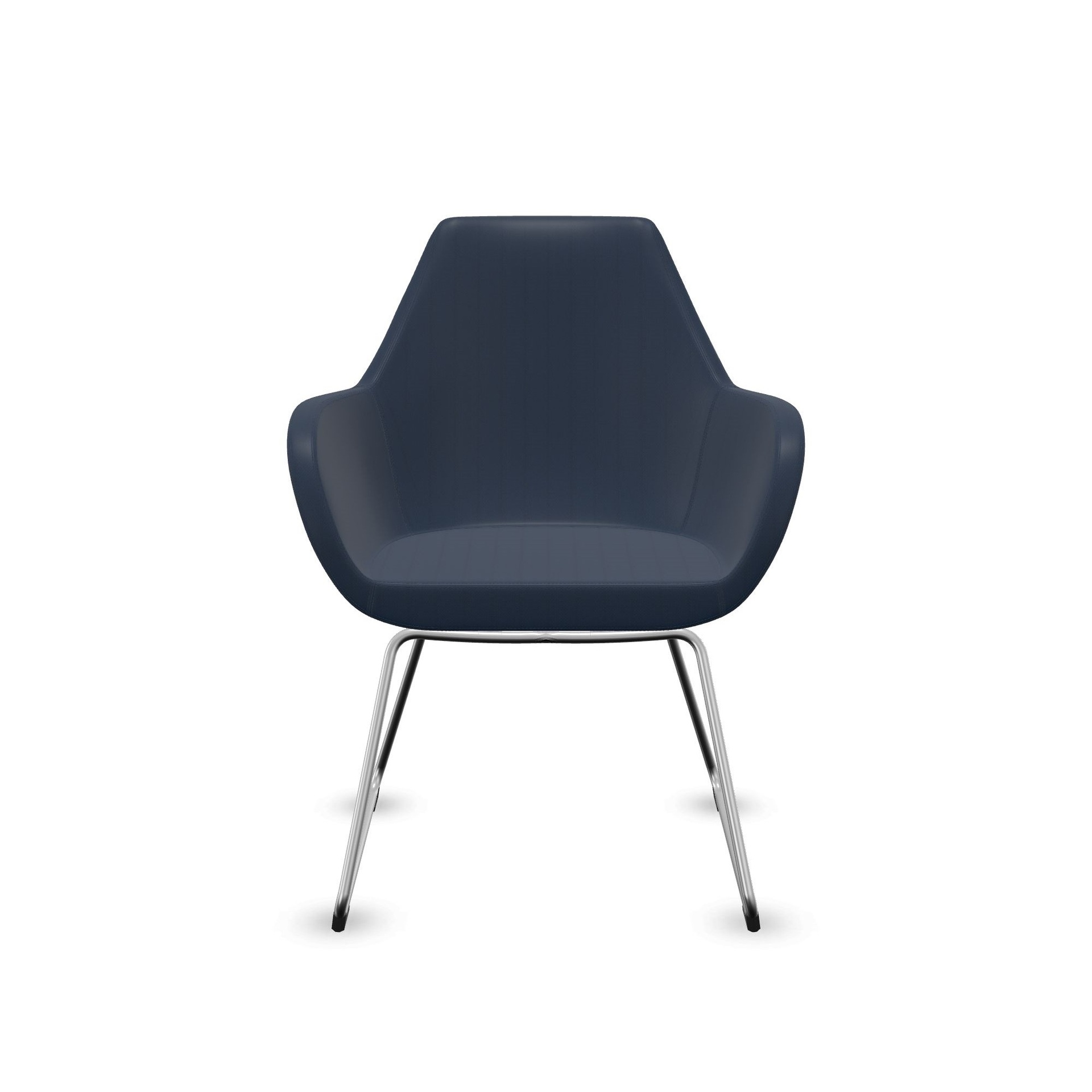 Image of 4-Fuss Stühle Profim Fan 10V Blau/Verchromt mit Fixarmlehnen, Neu – Perfekt für Büro und Empfang